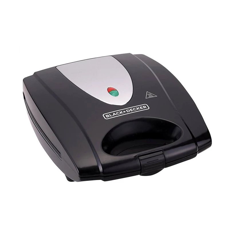 ساندویچ ساز 4 خانه بلک اند دکر مدل TS4080 با توان 1400 وات، صفحات جداشونده دارای دو سینی، چراغ نشانگر و چفت ایمنی درب